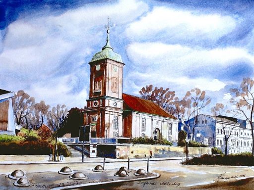 Am ehemaligen Dorfanger von Schöneberg stehen nebeneinander zwei Kirchen der evangelischen Gemeinde Alt-Schöneberg, 